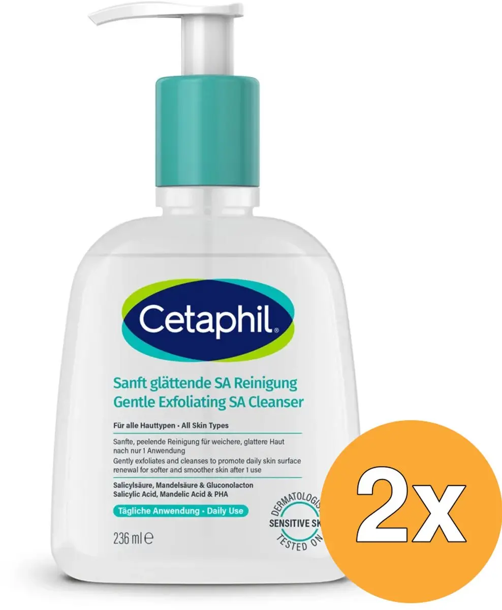 2x Cetaphil Gentle Exfoliating Cleanser (237 ml)