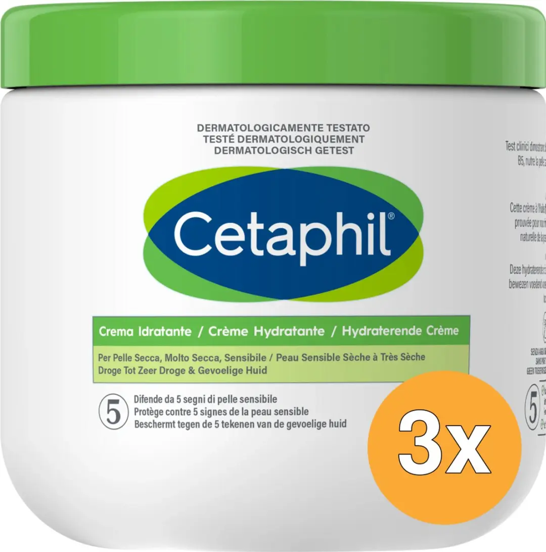3x Cetaphil Hydraterende creme (450 gr)