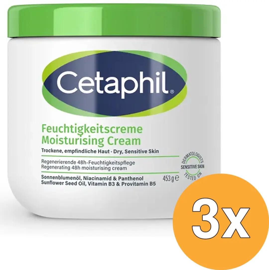 3x Cetaphil Hydraterende Crème (453 gr)
