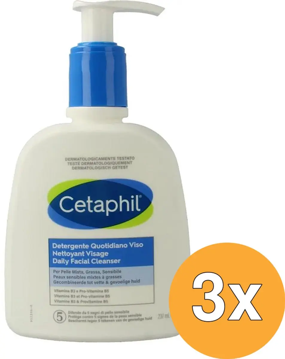 3x Cetaphil Daily Facial Cleanser (237 ml)