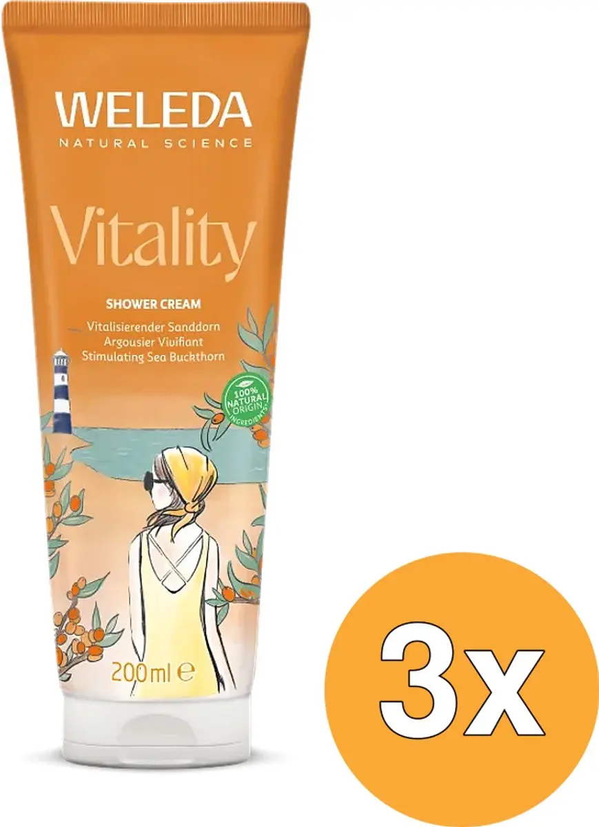 3x WELEDA Duindoorn vitaliserende douchecreme (200 ml)