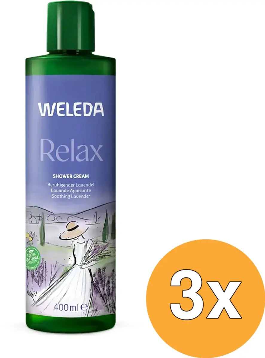 3x Weleda Relax Douchecreme Lavendel (400 ml)