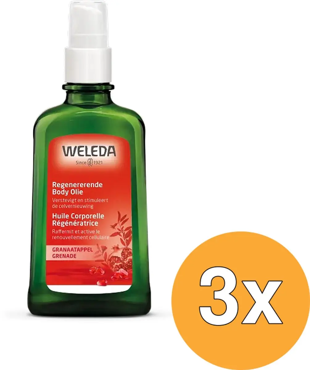 3x WELEDA Granaatappel Regenererende Body Olie (100 ml)
