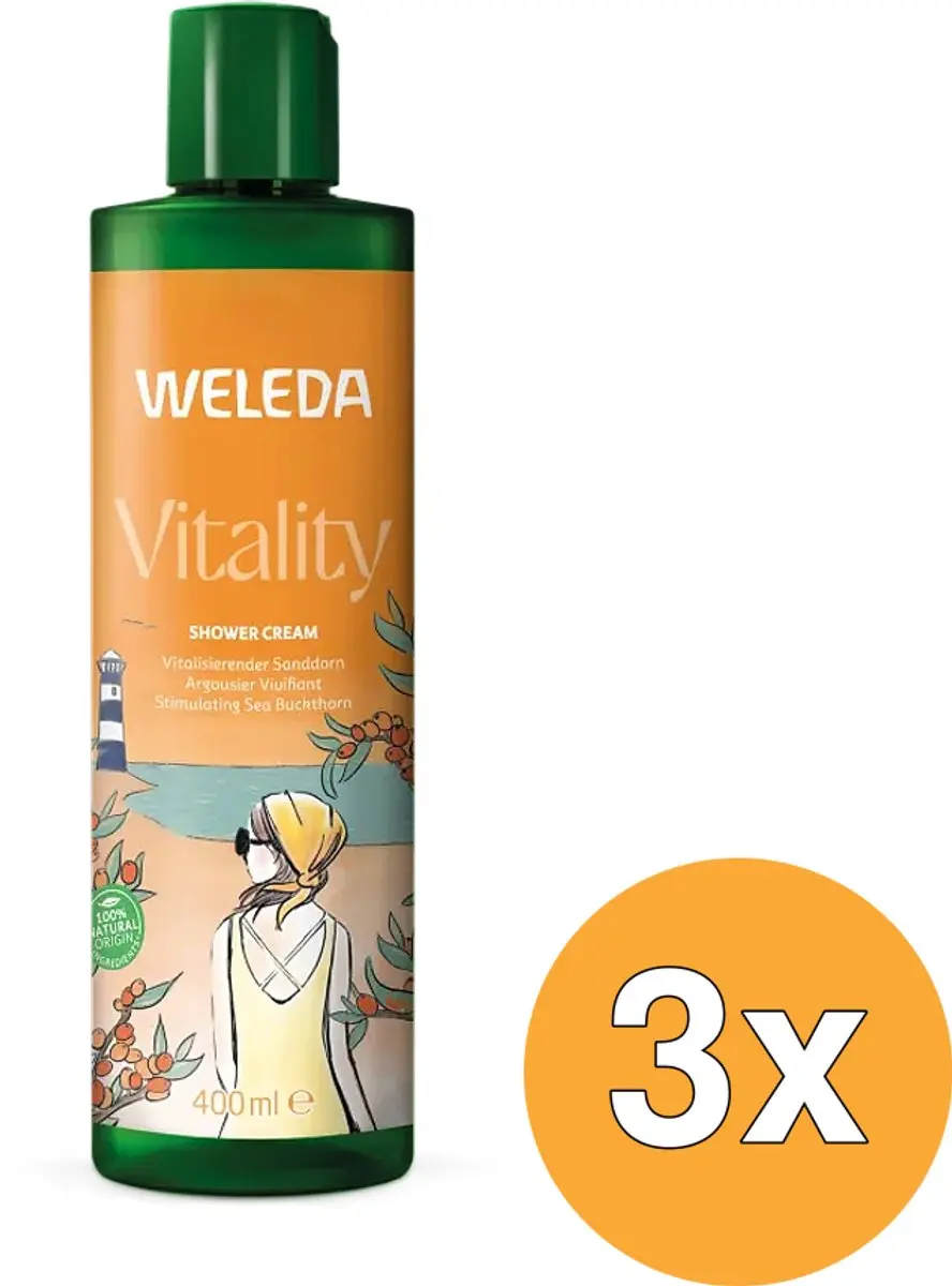 3x Weleda Vitality Douchecreme Duindoorn (400 ml)
