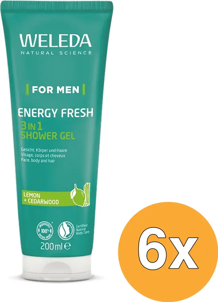6x WELEDA Men energy fresh douchegel 2 in 1 (200 ml)