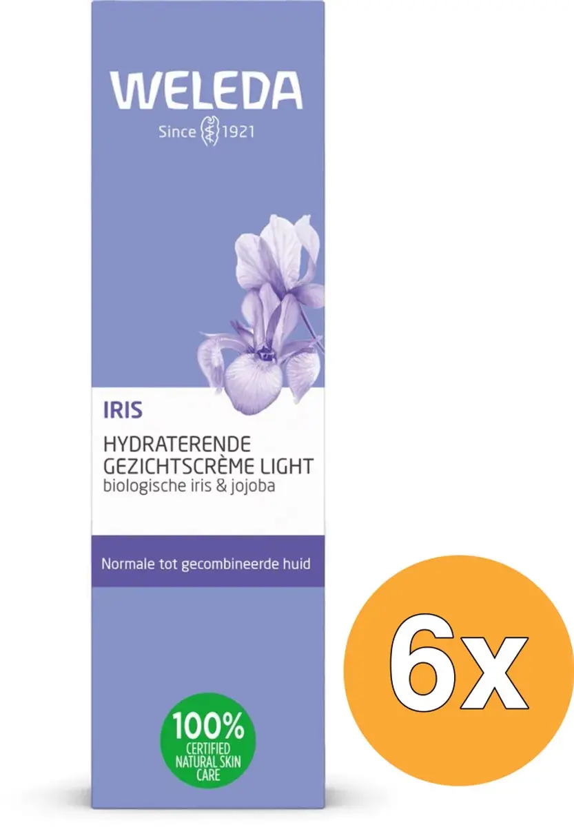 6x Weleda Iris Hydraterende Gezichtscreme Light (30 ml)