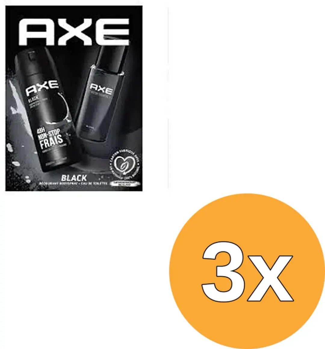 3x Axe Black Eau de Toilet + Douche (1 set)