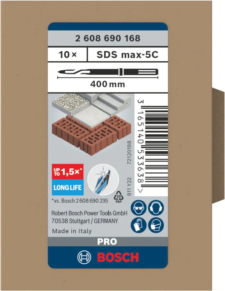Bosch Professional PUNTBEITEL SDSMAX 400mm RTec Speed - Hout - 2608690168