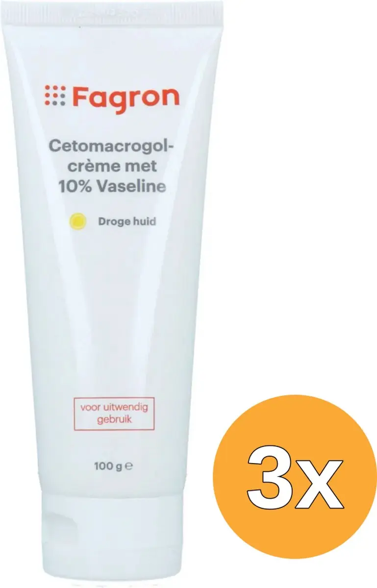 3x Fagron Cetomacrogolcreme + 10% Vaseline (100 gr)