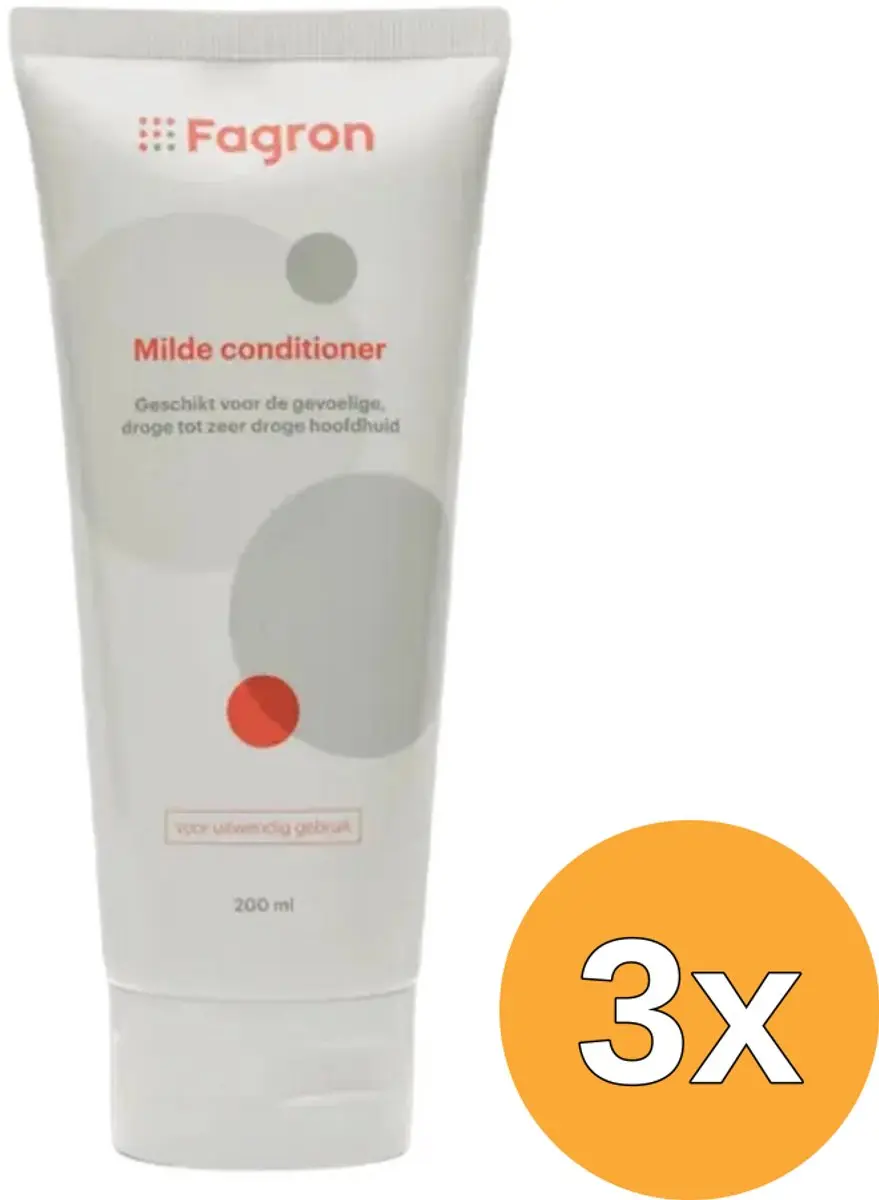 3x Fagron Milde Conditioner voor Gevoelige/Droge Hoofdhuid (200 ml)