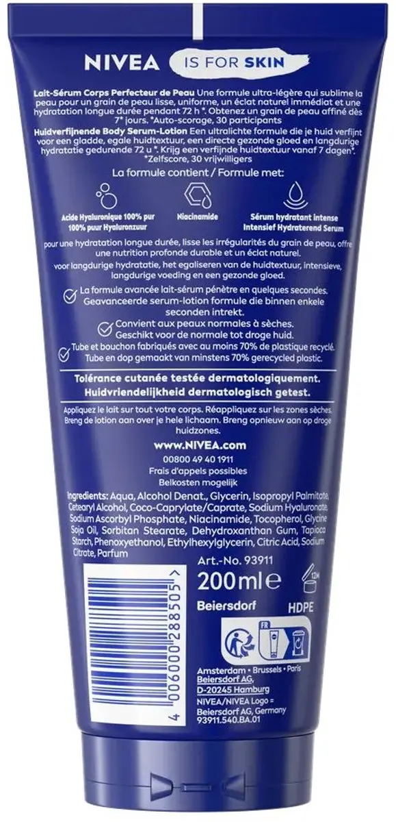 Nivea Huidverfijnend Body Serum-lotion (200 ml)