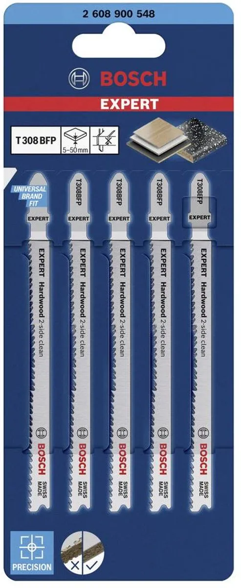 Bosch Professional T 308 BF Decoupeerzaagblad - 5 Stuks