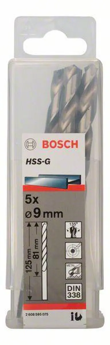 Bosch Professional ST. LINE 9.0mm HSS-G Boorbit - 5 Stuks