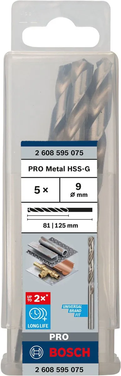 Bosch Professional ST. LINE 9.0mm HSS-G Boorbit - 5 Stuks