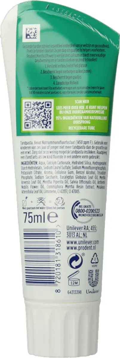 Prodent Menthol Power Tandpasta 75ml