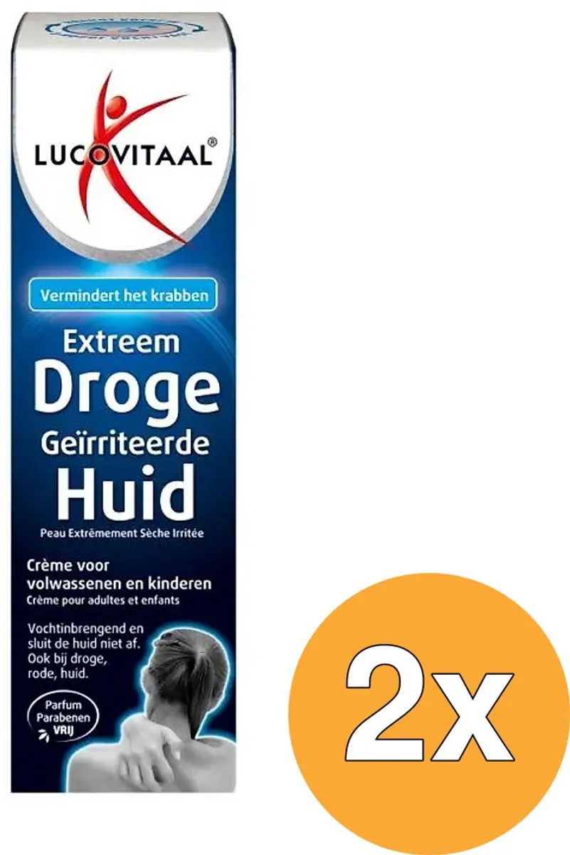2x Lucovitaal Extreem Droge Geïrriteerde Huid Creme (50 ml)