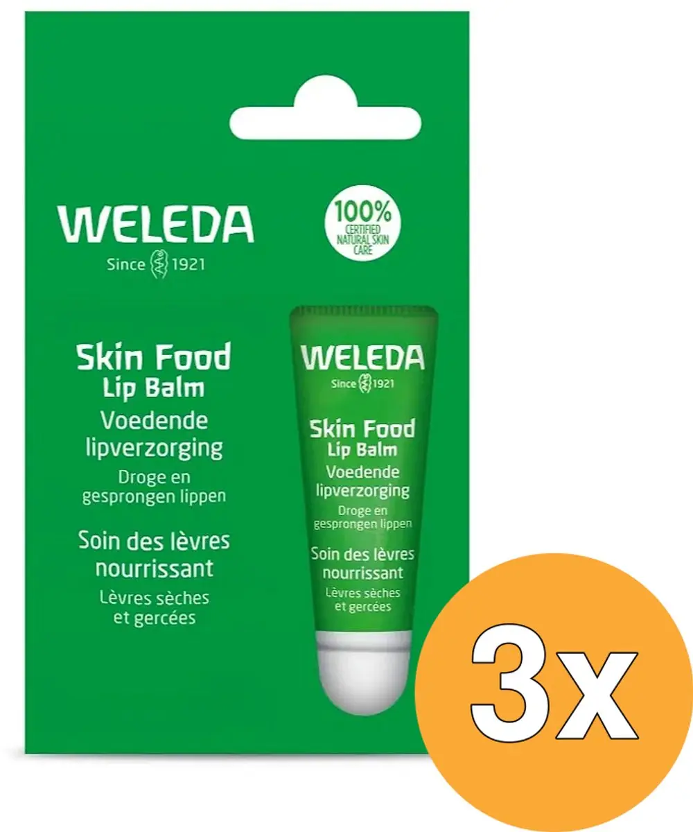 3x WELEDA Skin Food Lip Balm (8 ml)