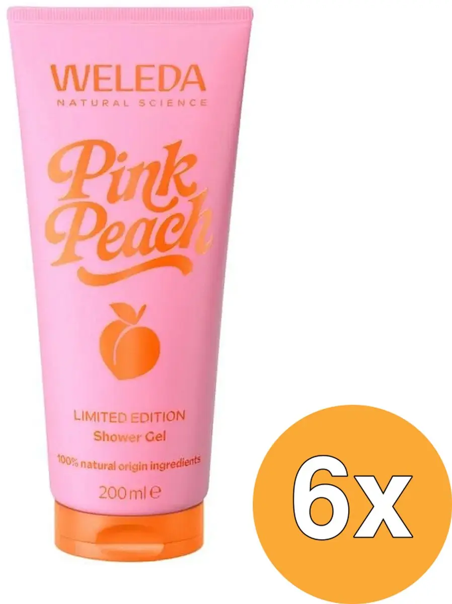 6x Weleda Pink Peach Douchegel Í Limited Edition (200 ml)