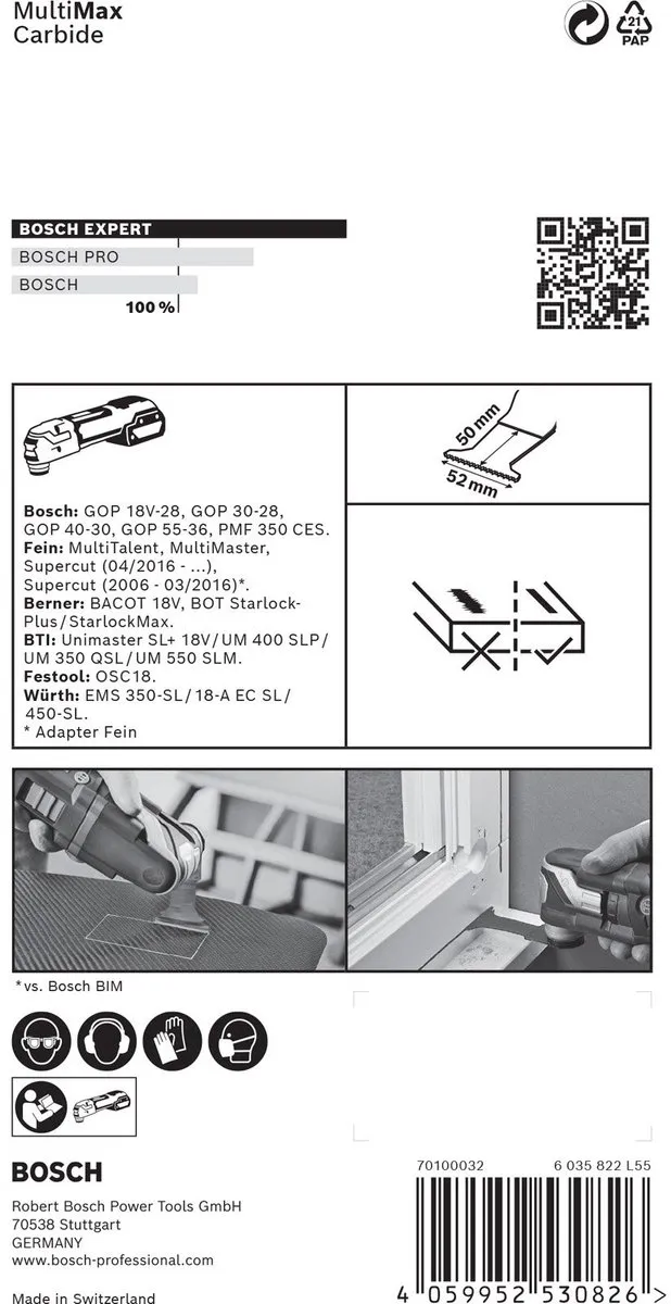 Bosch Professional 2608900030 Expert StarlockPlus Invalzaagblad 52mm - Multimateriaal