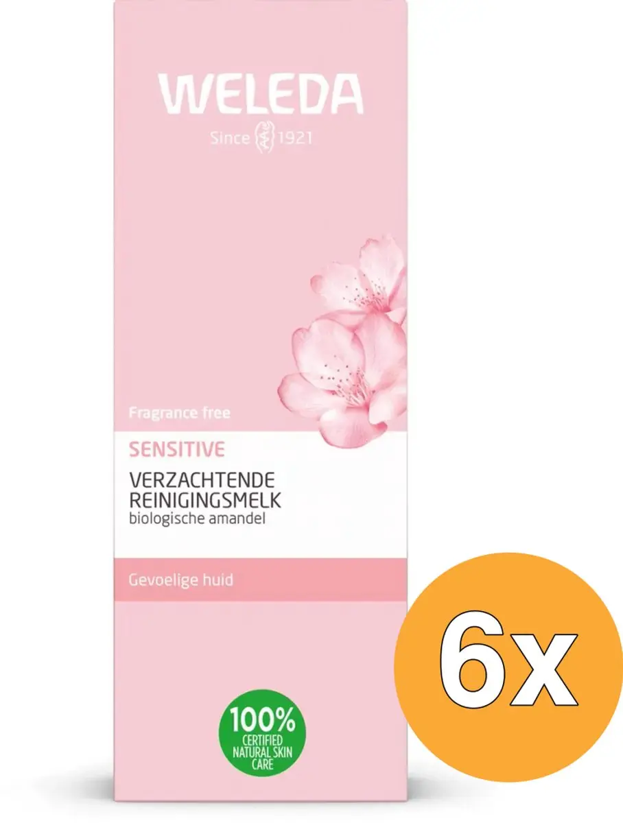 6x Weleda Sensitive Verzachtende Reinigingsmelk (75 ml)