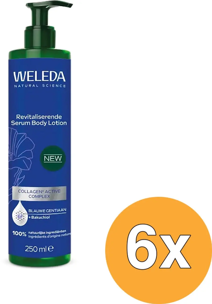 6x WELEDA Revitaliserende Serum Body Lotion Blauwe Gentiaan (250 ml)