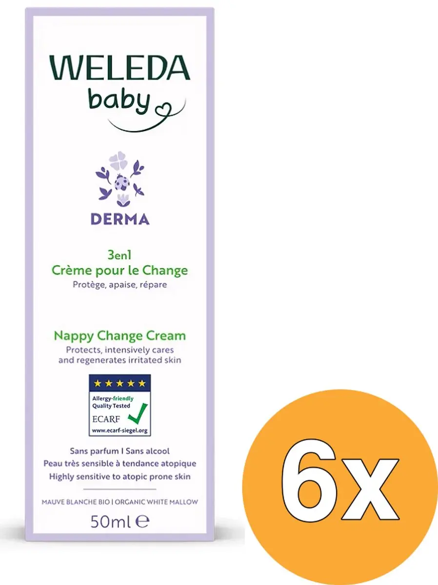 6x WELEDA Baby Derma 3 in 1 Billenbalsem (50 ml)