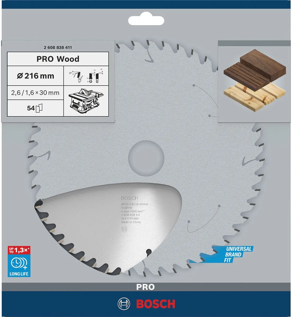 Bosch Professional Hout Cirkelzaagblad 216x2,6x30mm 2608838411