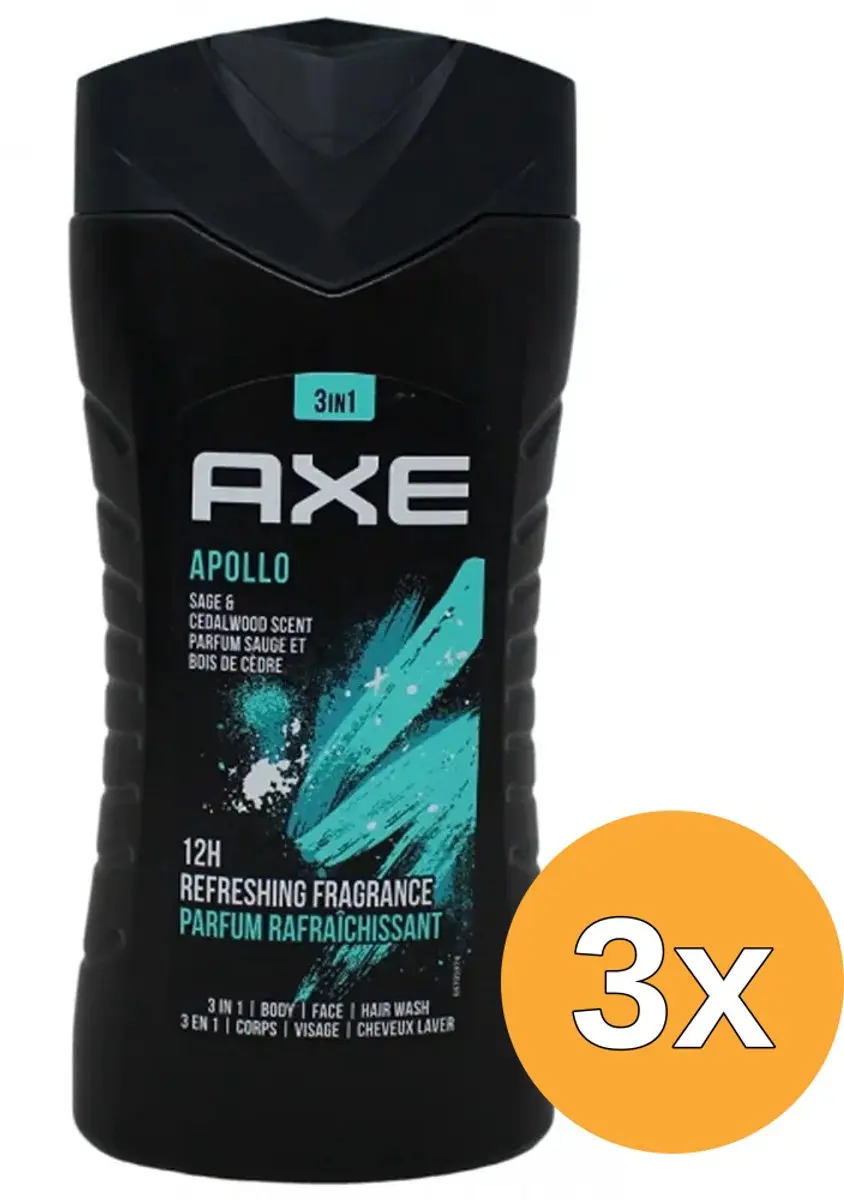 3x Axe Douchegel Apollo (250 ml)