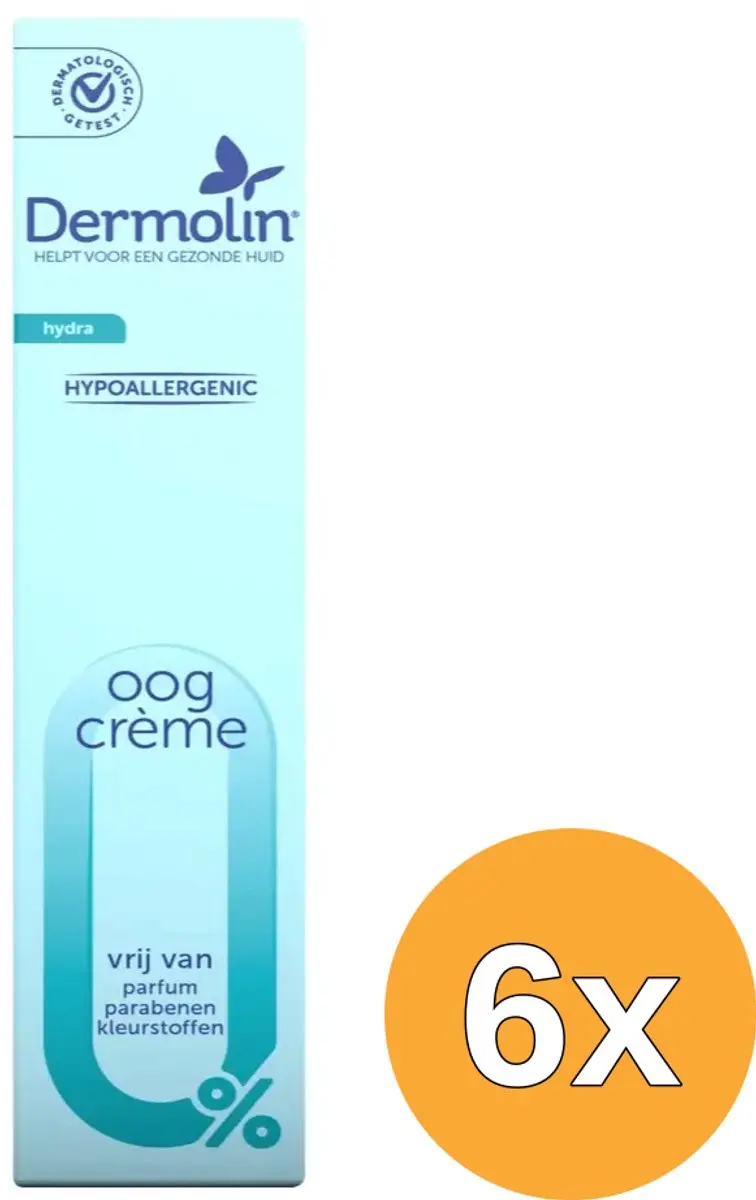6x Dermolin Oogcrème Hydra tube (15 ml)