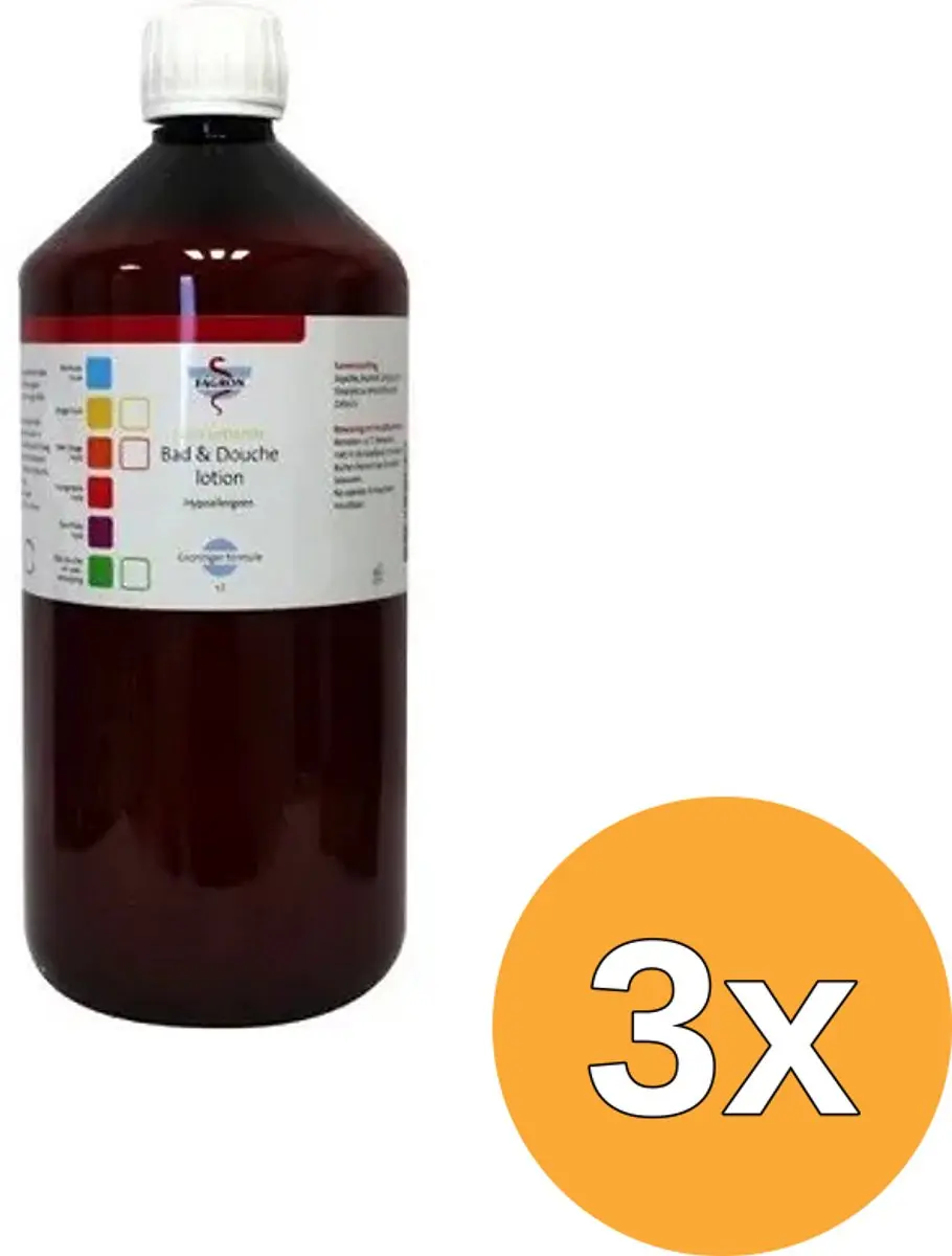 3x Fagrongroninger bad/douche lotion (1000 ml)