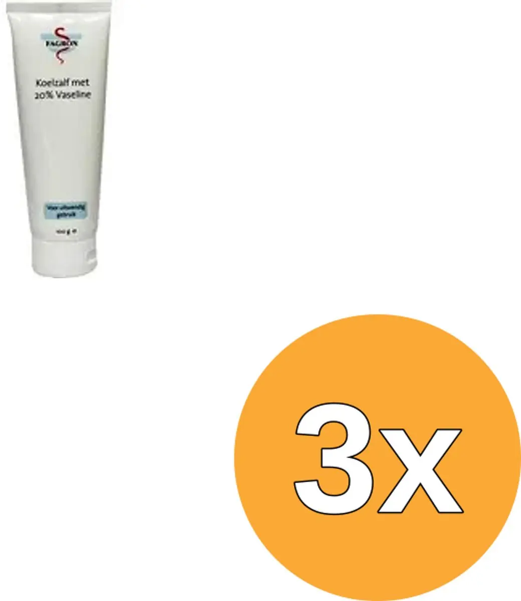3x Fagron Koelzalf met 20% vaseline (100 gr)