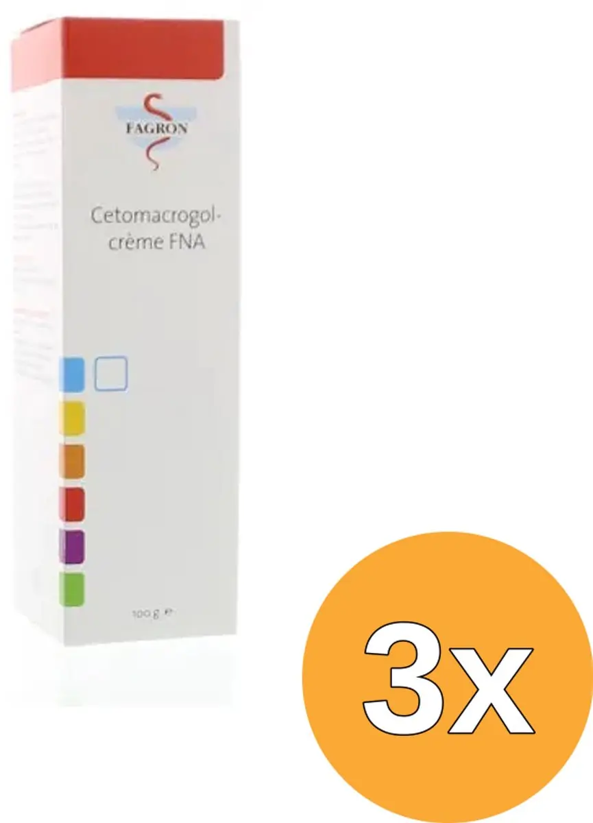 3x Fagron Cetomacrogol creme FNA D & B (100 gr)