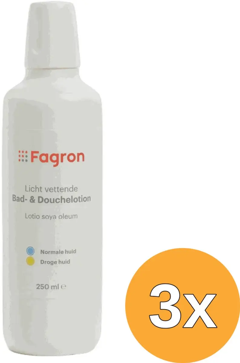 3x Fagron Licht Vettende Bad & Douchelotion (250 ml)