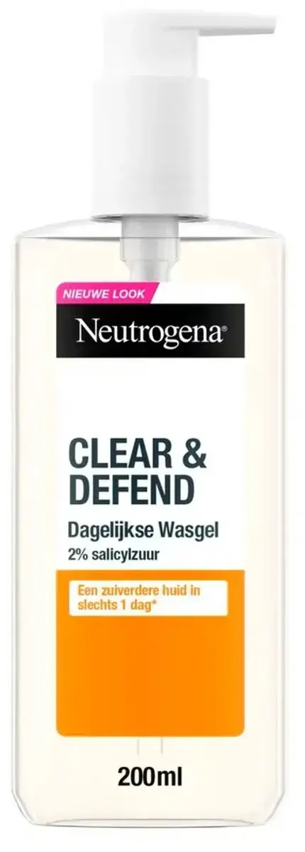 Neutrogena Clear & Defend Dagelijkse Wasgel met Salicylzuur, Ontwikkeld met Derm