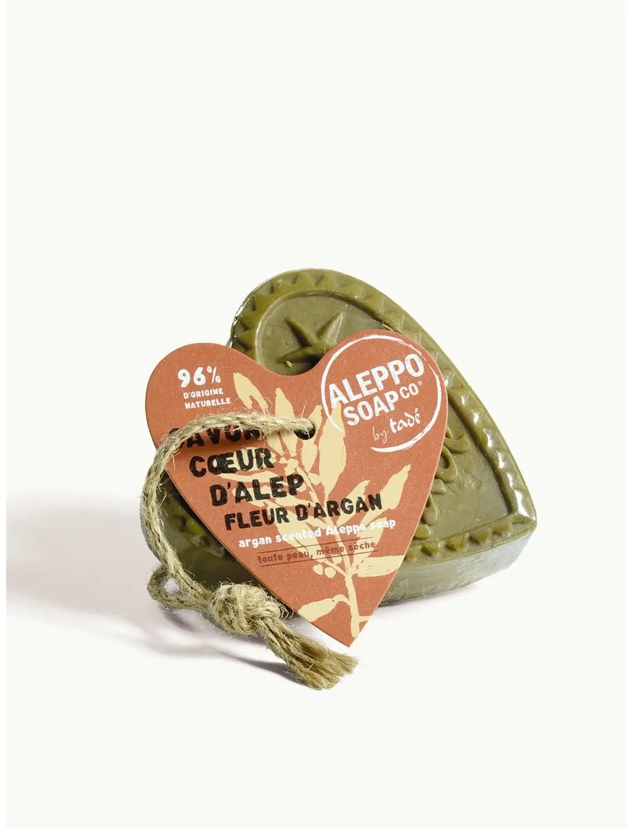Aleppo Soap Co Savon D'Alep Hart Fleur de Argan met Touw (150 gr)