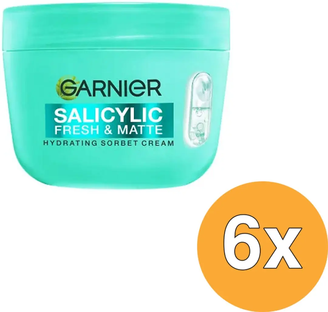 6x Garnier Skin Active Salicylic Fresh & Matte Sorbet Creme (6 x 85 ml)