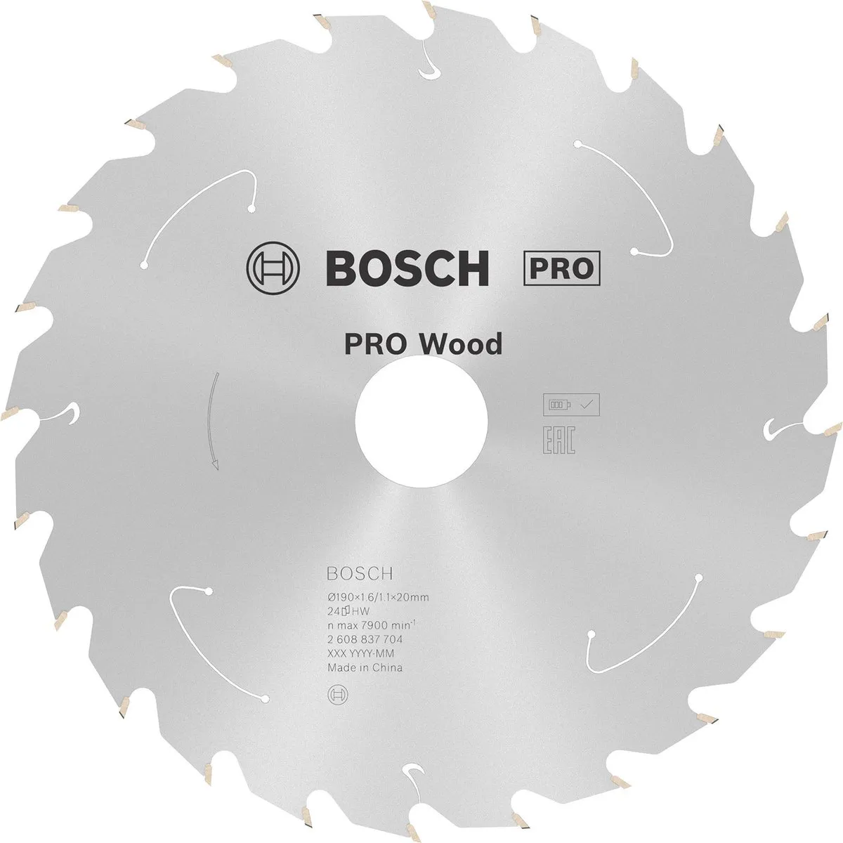 Bosch Professional PRO Wood Zaagblad 190mm 24 Tanden