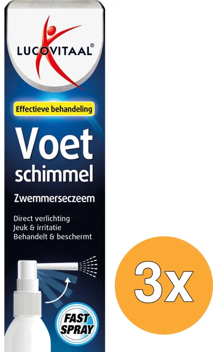 3x Lucovitaal Voetschimmel Spray Zwemmereczeem (25 ml)