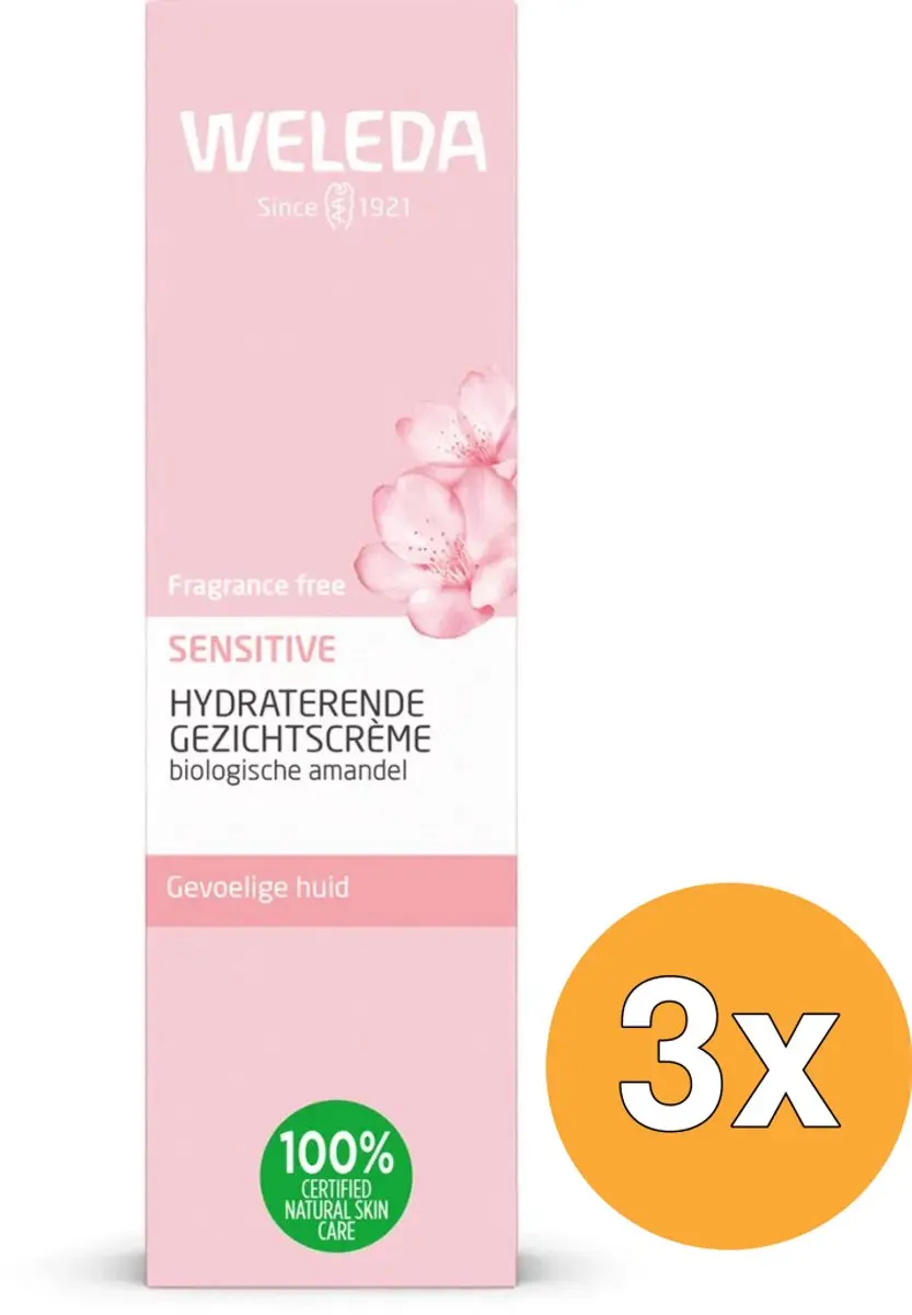 3x Weleda Sensitive Hydraterende Gezichtscreme (30 ml)