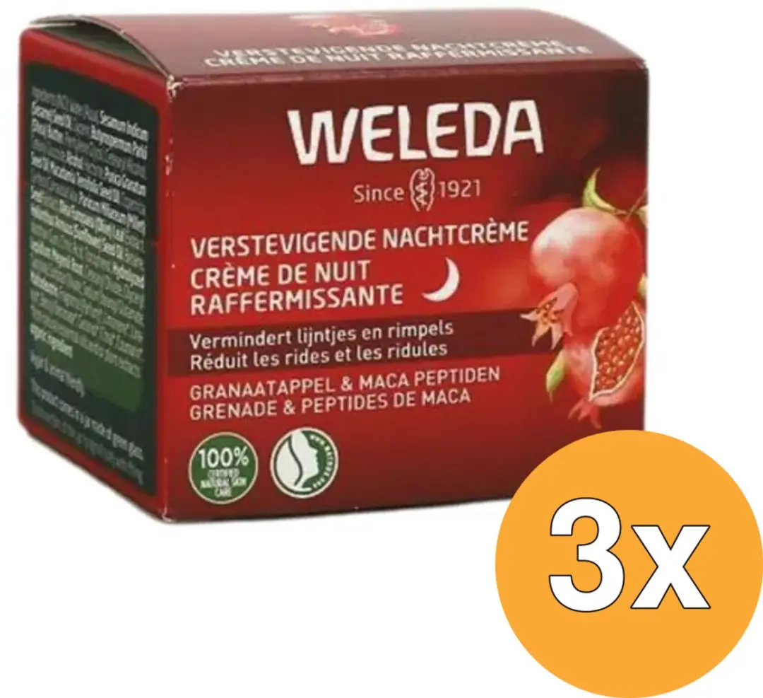 3x WELEDA Verstevigende nachtcremegranaatappel/maca (40 ml)