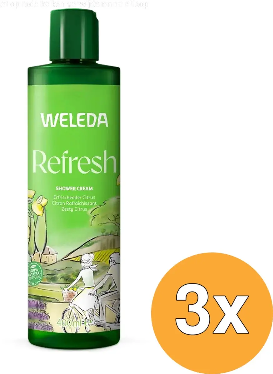 3x Weleda Refresh Douchecreme Citrus (400 ml)