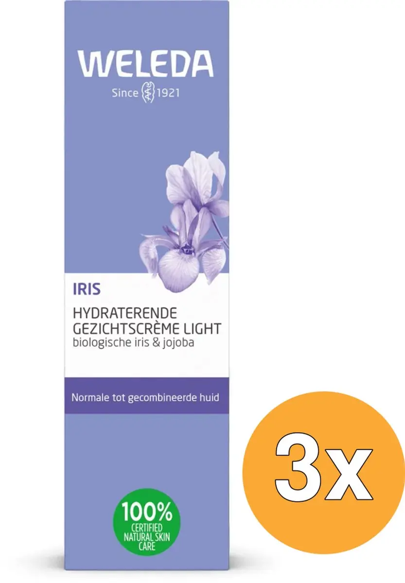 3x Weleda Iris Hydraterende Gezichtscreme Light (30 ml)