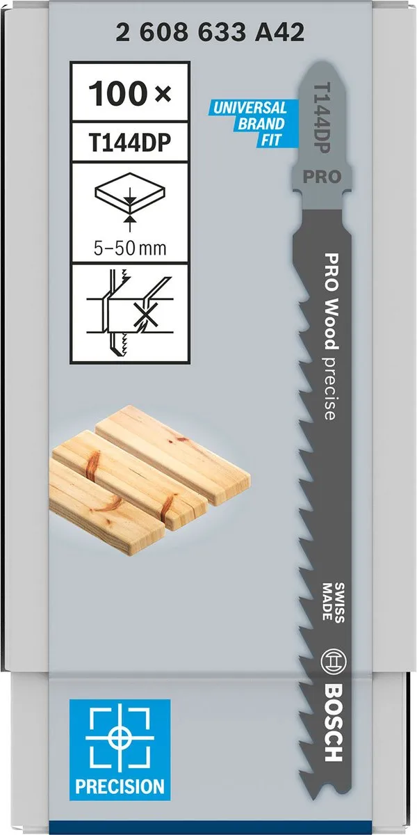 Bosch Professional Decoupeerzaagblad T144DP 100 Stuks - afbeelding 2 van 5
