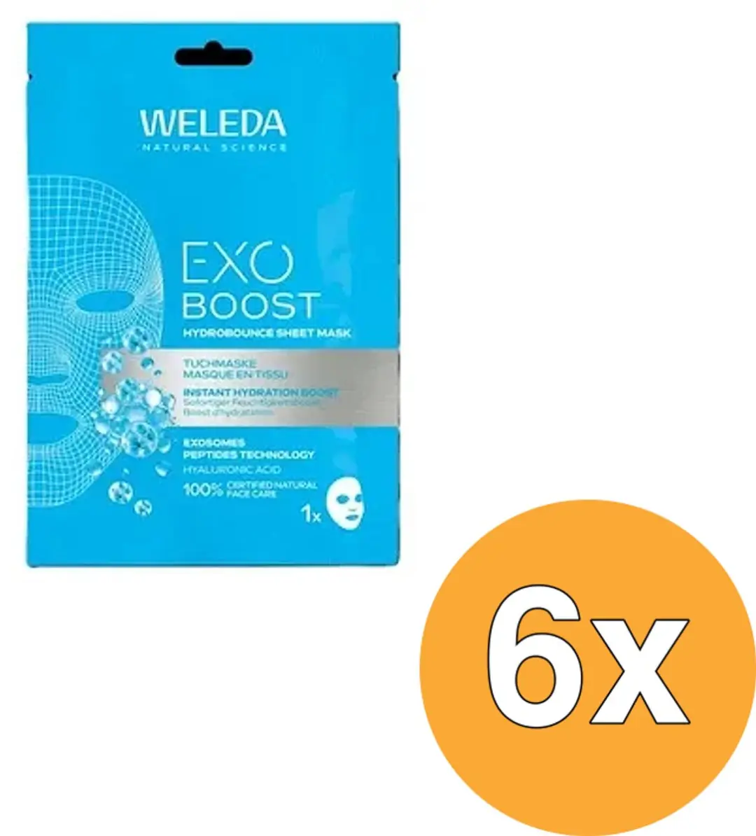 6x Weleda Exo Boost Hydrobounce Sheet Mask (20 ml)