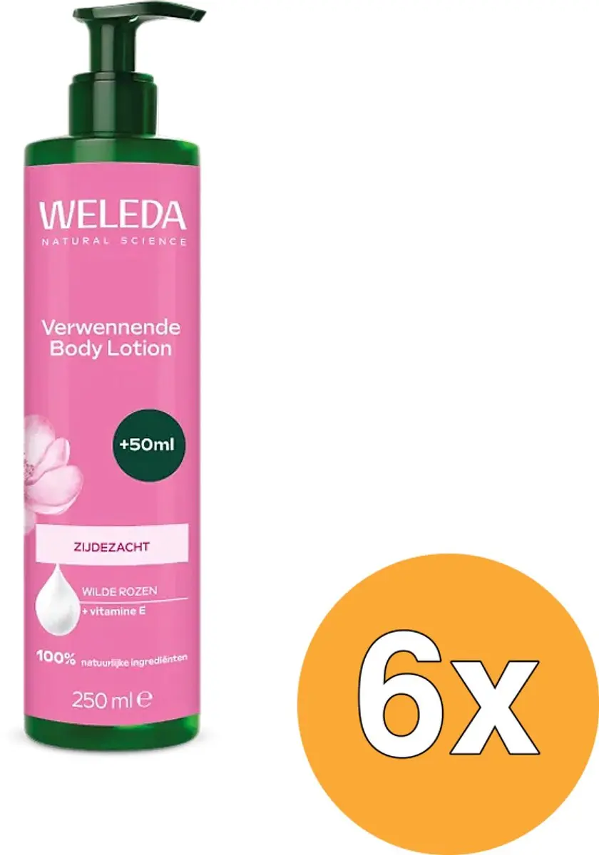 6x WELEDA Verwennende Body Lotion Wilde Rozen (250 ml)