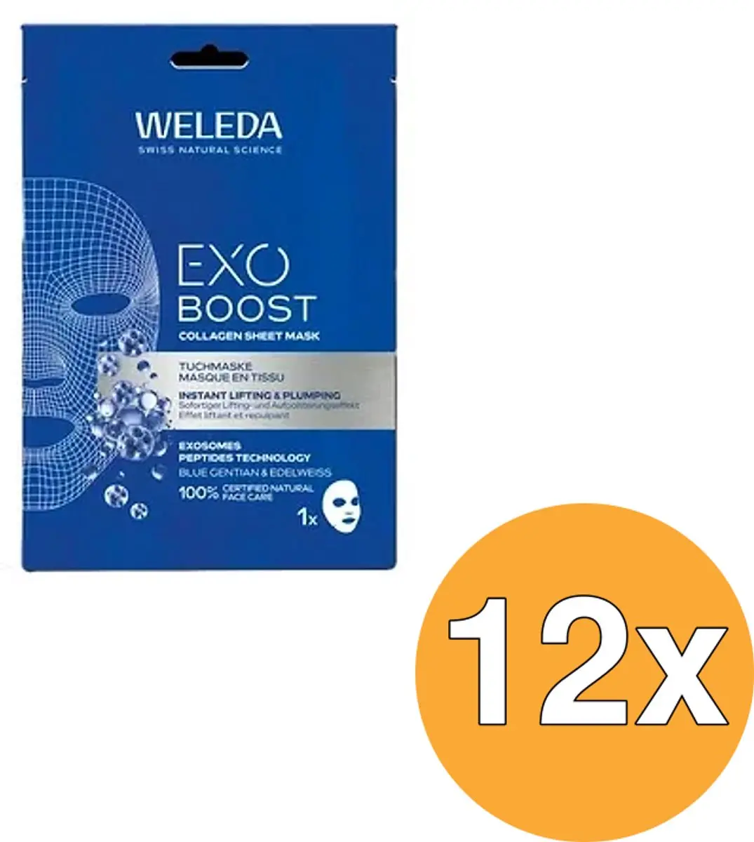12x Weleda Exo Boost Collagen Sheet Mask (20 ml)