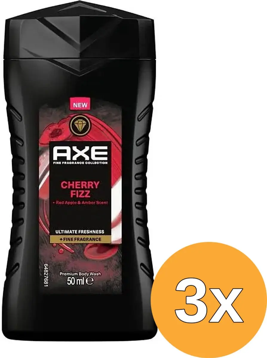 3x Mini Axe Douche Cherry Fizz (50 ml)