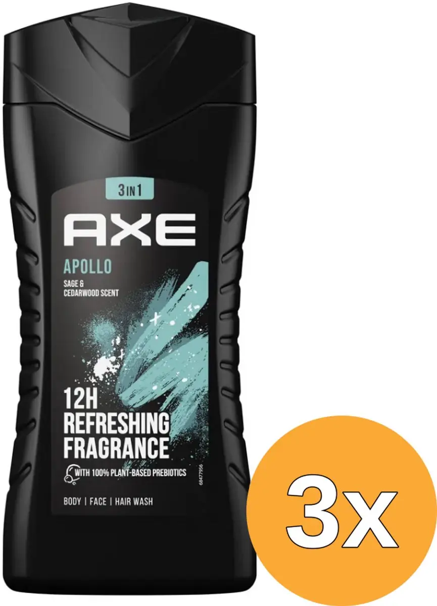 3x Axe Showergel apollo (250 ml)