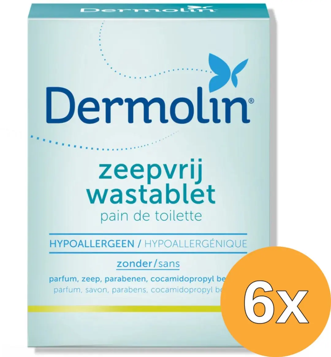 6x Dermolin Zeepvrij Wastablet (100 gr)