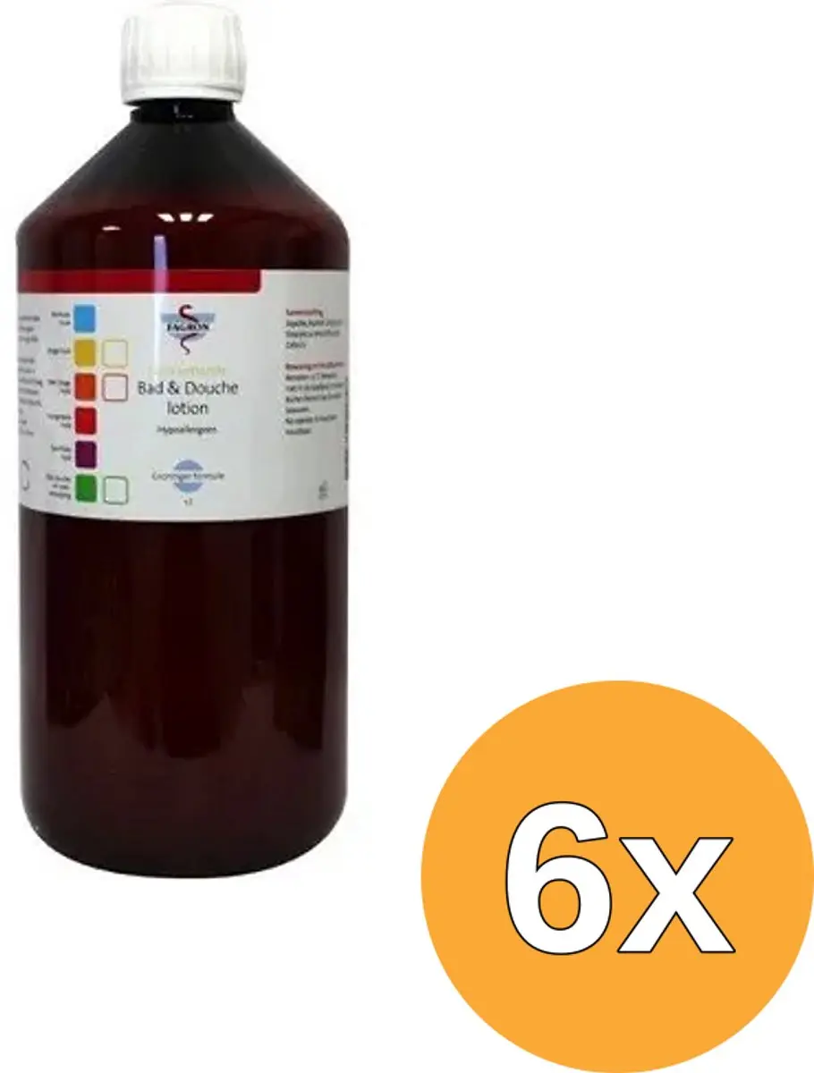 6x Fagrongroninger bad/douche lotion (1000 ml)